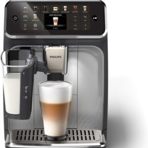 Philips 5500 Series EP5546/70 – Fully Automatic Espresso Machine with LatteGo, SilentBrew, QuickStart & 20 Hot & Iced Beverages (Black/Silver)