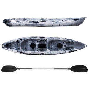 Garvee 12.4 ft Sit-On-Top Kayak – 2-Person HDPE Fishing Kayak, 661 lb Capacity with Accessories