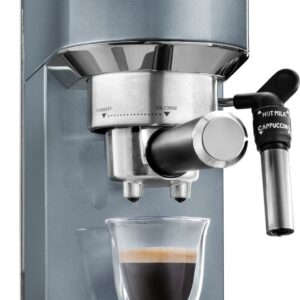 De’Longhi Dedica Style EC685M – 15-Bar Pump Espresso & Cappuccino Machine with Adjustable Cappuccino System, Slim 15 cm Silver Design